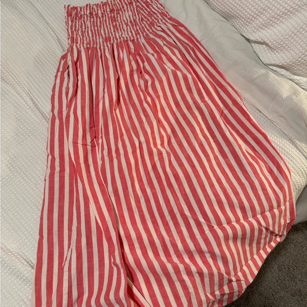 Universal Thread Red and White Striped Maxi Skirt